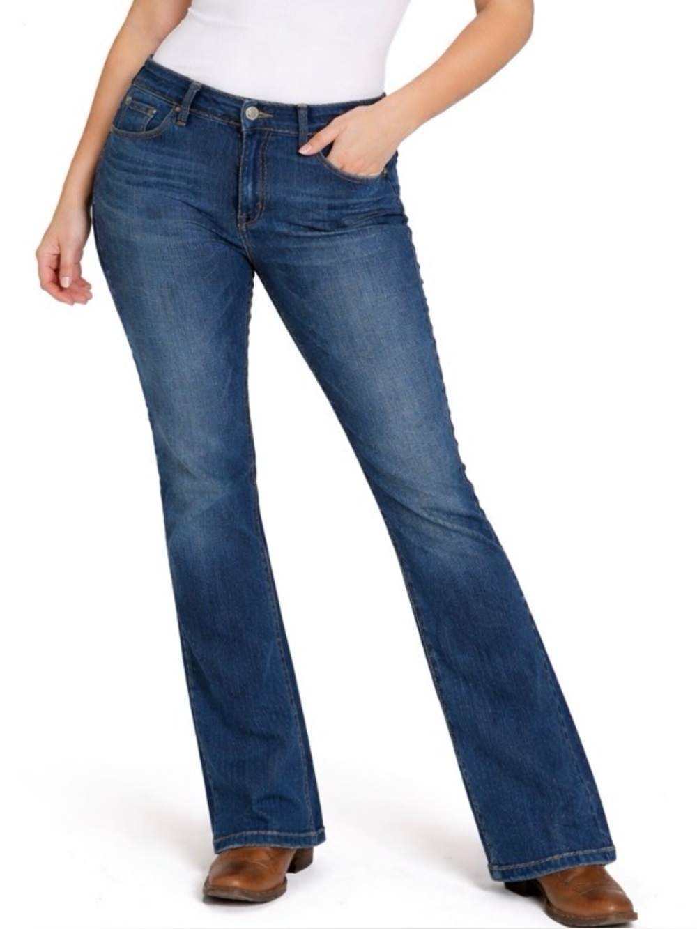 Stetson brand jeans denim women's boot cut mid rise SZ 6